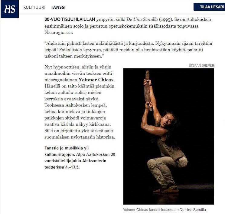 Bailar&iacute;n nicarag&uuml;ense se destaca en Teatro Alejandro de Helsinki